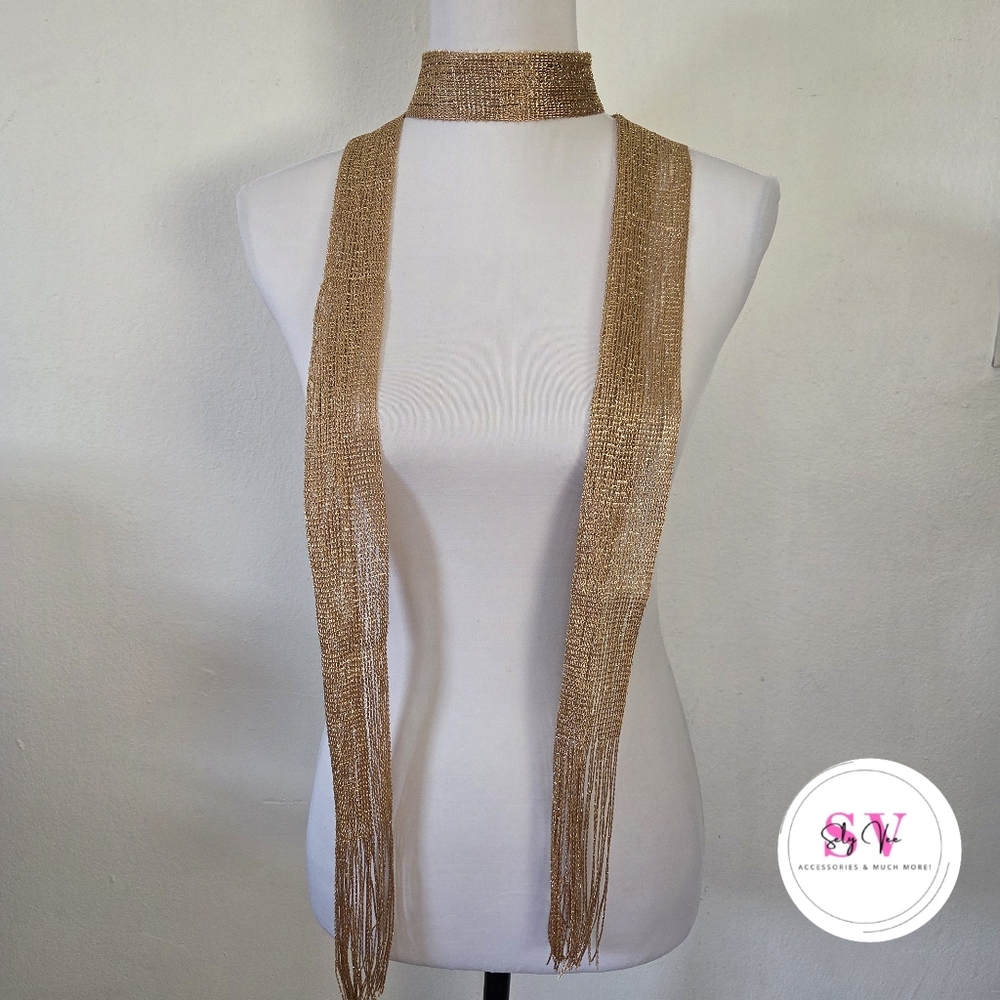 Gold Metallic wrap around scarf